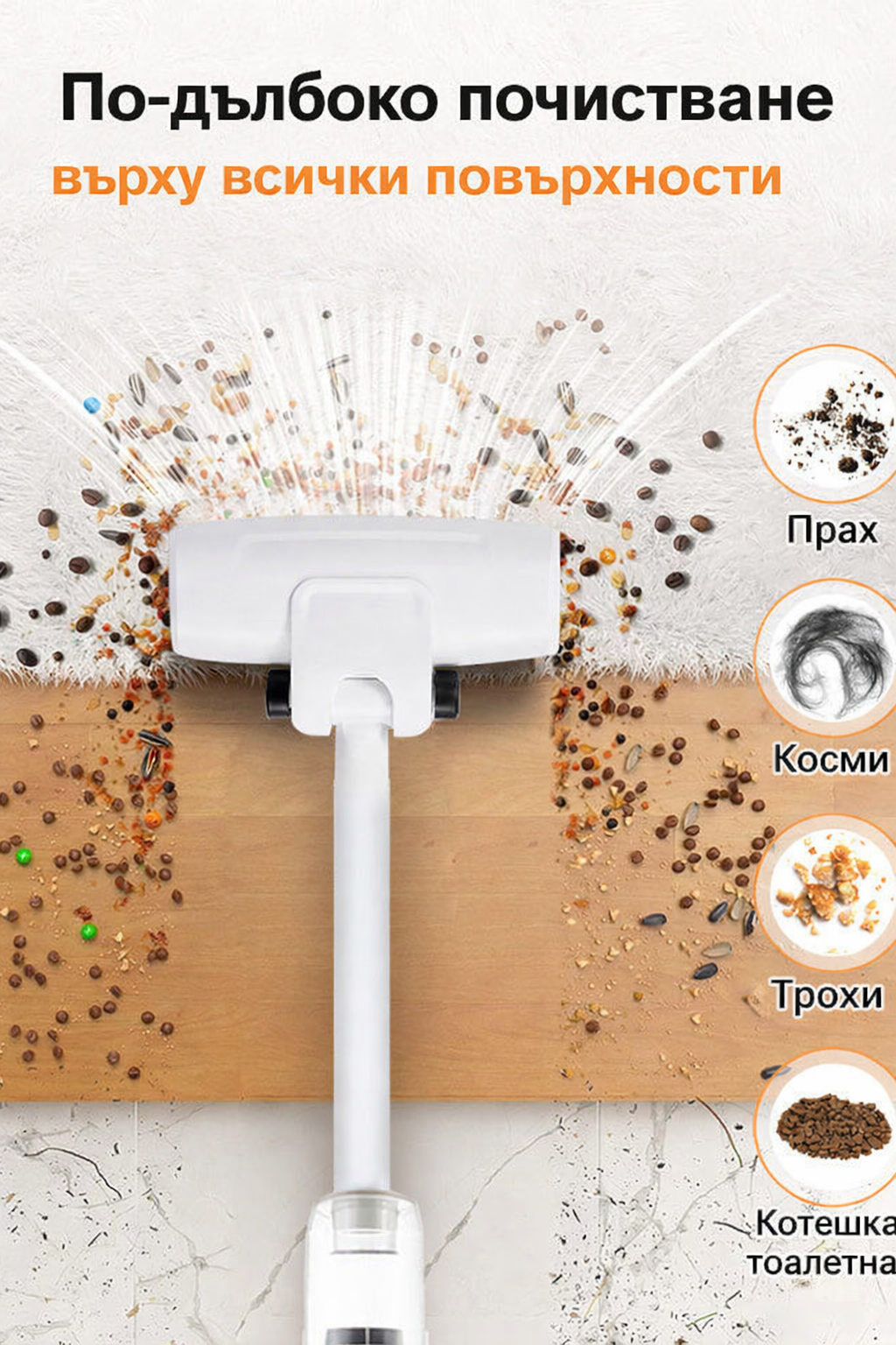 ⏳Ограничена във времето оферта⏰Безжична самостоятелно стояща презареждаема ръчна прахосмукачка